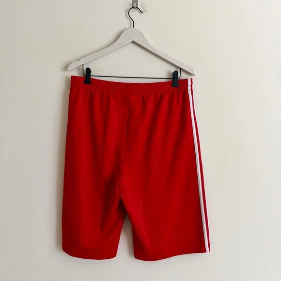 Adidas Originals Scarlet Red 3-Stripes Shorts Men’s Large Trefoil Logo - Picture 4 of 12